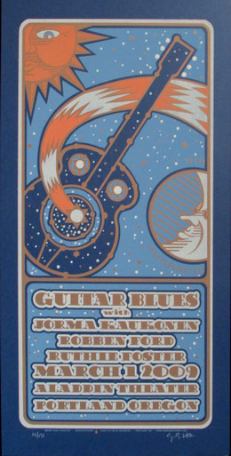 Guitar Blues Festival Jorma Poster Original Signed Silkscreen by Gary Houst
