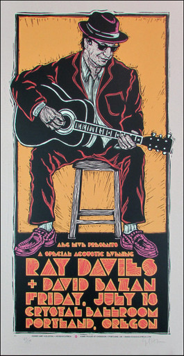 Ray Davies Poster Original Signed Silkscreen by Gary Houston