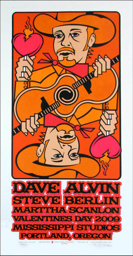 Dave Alvin & Steve Berlin Original Signed Silkscreen Concert Poster