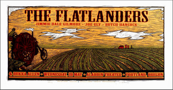 Flatlanders Poster Jimmie Dale Ely Butch Signed Silkscreen by Gary Houston
