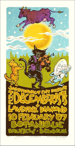 The Decemberists Poster Original Signed Silkscreen by Gary Houston 2009