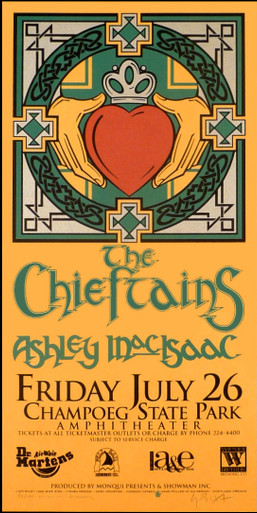 Chieftains Poster Ashley MacIsaac Original Signed Silkscreen Gary Houston