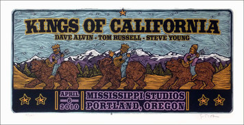 Kings of California Poster Dave Alvin Steve Young Original Signed Silkscree