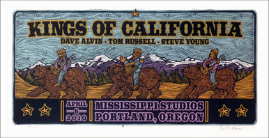 Kings of California Poster Dave Alvin Steve Young Original Signed Silkscree