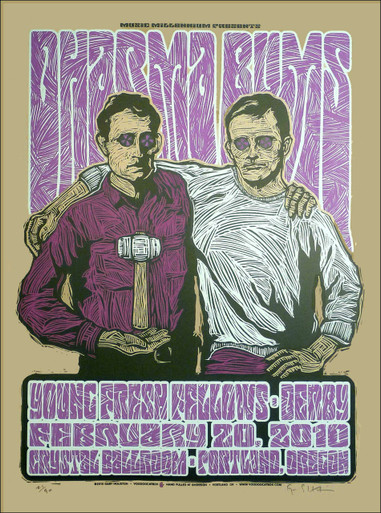 Dharma Bums Young Fresh Fellows Signed Silkscreen by Gary Houston 2010