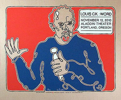 Louis C.K. Poster Word Tour Portland 2010 SN 85# Silkscreen Gary Houston
