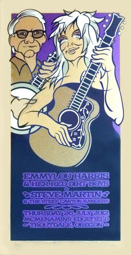 Emmylou Harris Steve Martin Poster Original Signed Silkscreen Gary Houston