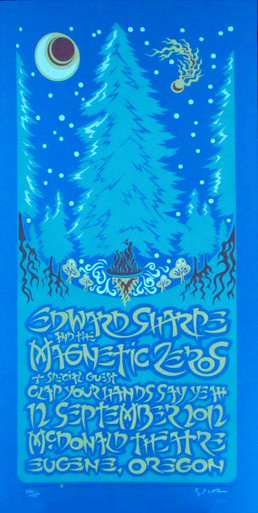 Edward Sharpe and Magnetic Zeros Poster Signed Silkscreen by Gary Houston