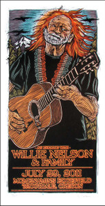 Willie Nelson & Family Poster 2011 Original Signed Silkscreen by Gary Houst