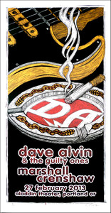 Dave Alvin & the Guilty Ones Original Signed Silkscreen Concert Poster