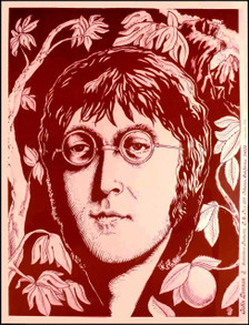 John Lennon "Pink & Tan Portrait" Very Rare 1974 Beauty Collectors Features