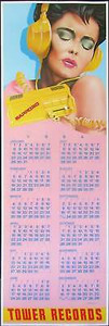 Tower Records Original Poster Calendar Sapporo Japan 1984 by Frank Carson M
