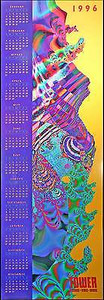 Tower Records Original 1st Printing Calendar 1996 Fractal Seahorse MINT