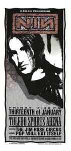 NIN Nine Inch Nails Original Poster Handbill Toledo 1996 Mark Arminski NM