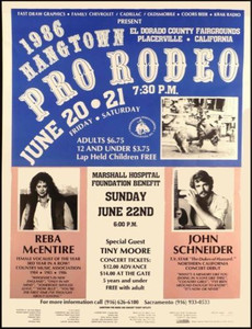 REBA McENTIRE Concert Poster JOHN SCHNEIDER Hangtown Rodeo 1986 Ships Free copy