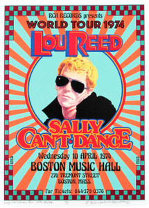 Lou Reed 1974 Sally Can't Dance World Tour Poster NEW Hand-Signed by David Byrd