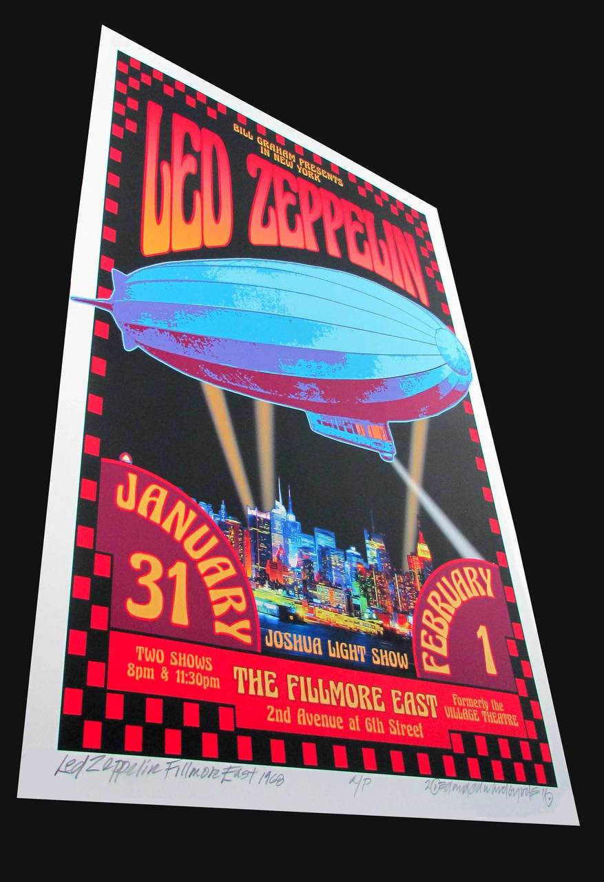 Led Zeppelin Fillmore East Newly Created Artist's Edition Signed