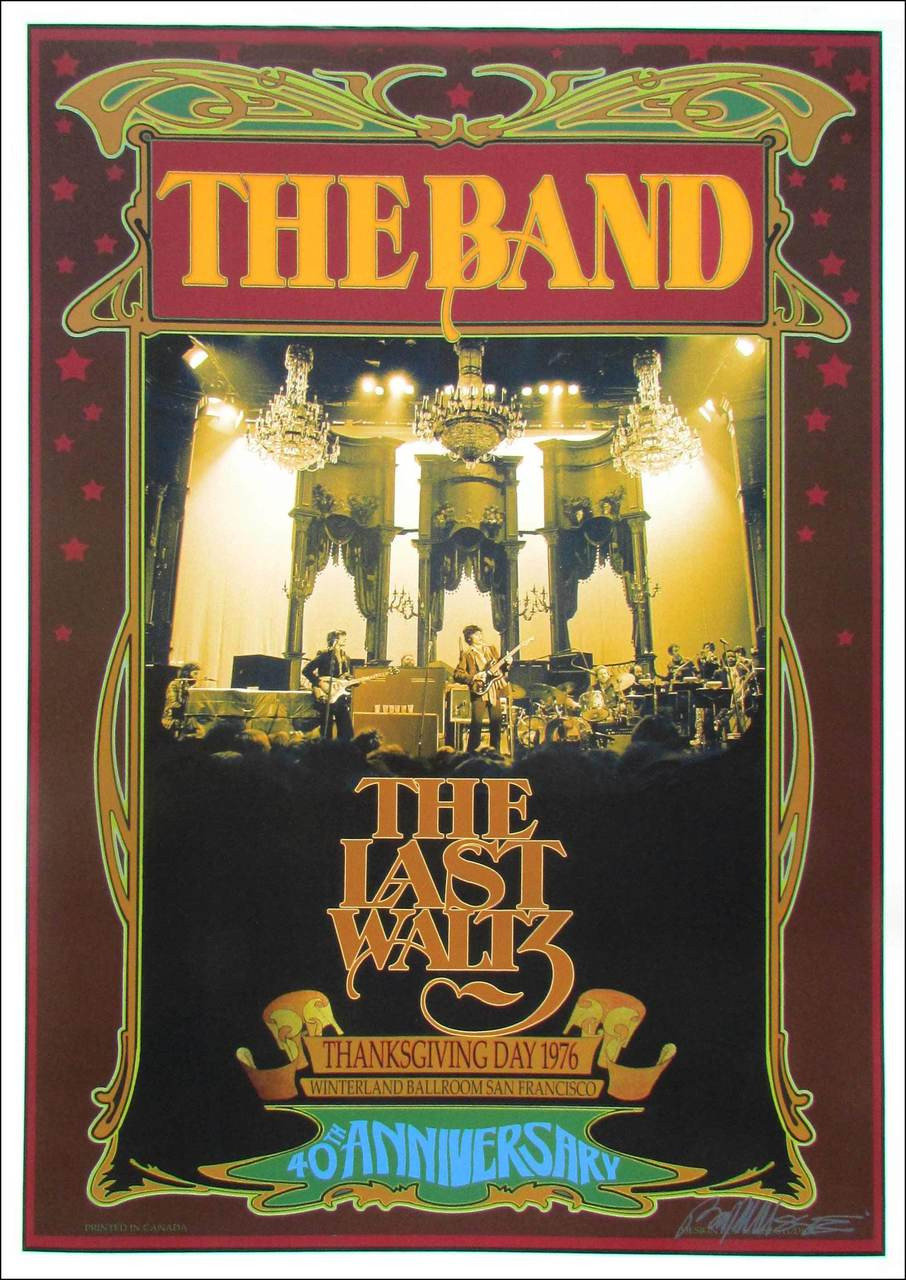 The Band Poster 40th Anniversary of The Last Waltz 1976/2016