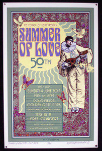 50th Anniversary Summer of Love Poster 2017 #1 Signed and Numbered by David Byrd