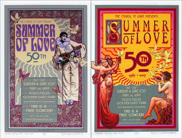 50th Anniversary Summer of Love 2 Poster SET 2017 Signed & Numbered David Byrd