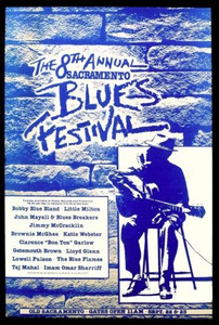 8th Annual Sacramento Blues Festival Concert Poster B Bland L Milton Mayall 1984