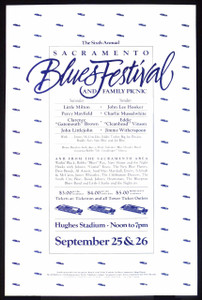 6th Sacramento Blues Festival Poster John Lee Hooker Charlie Musselwhite 1982