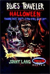 Blues Traveler Poster w Jonny Lang Boston Halloween 1997 SN by Bill Brent