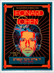 Leonard Cohen Poster Tel Aviv Israel 1972 New Artist's Edition SN 100 David Byrd