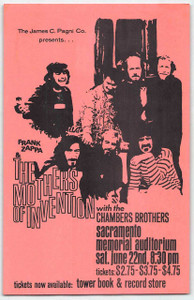 Mothers of Invention Frank Zappa Chambers Bros Original Handbill Sacramento 1968