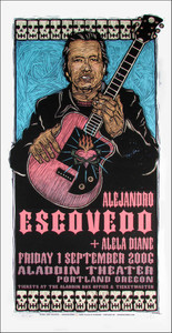 Alejandro Escovedo Alela Diane Poster Signed Ltd Silkscreen by Gary Houston