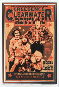 Creedence Clearwater Revival Poster New Fillmore East Tribute S/N 100 David Byrd