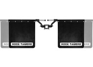 ROCK TAMERS MUDFLAP SYSTEM, MATTE BLACK W/ STAINLESS STEEL TRIM PLATES