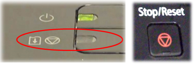where is the reset button on canon mp640 printer where is the reset button on canon mp640 printer