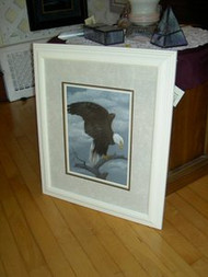 Bald Eagle Landing Original Pastel Drawing by Sally Porter