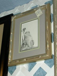 Baboon Framed Original Pen & Ink Drawing by Sheri Howe
