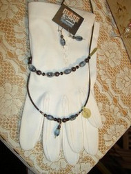 Black & Blue Beaded Necklace, Bracelet and Earring set Hand Made By Shannon Greiczek