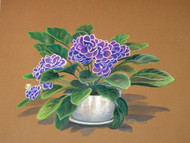 Original Watercolor Painting African Violets