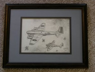 War Planes Framed Pencil Drawing by William McKie