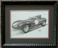 Framed Old Car Pencil Drawing by William McKie