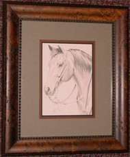 Framed Quarter Horse Drawing by Michelle Stuart