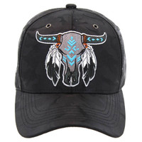 VM303 NATIVE BUFFALO SKULL - BLACK CAMO