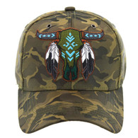 VM303 NATIVE BUFFALO SKULL - OLIVE CAMO