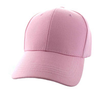 VP019 Blank Baseball Velcro Cap (Solid Light Pink)