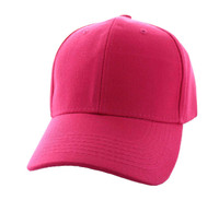 VP019 Blank Baseball Velcro Cap (Solid Hot Pink)