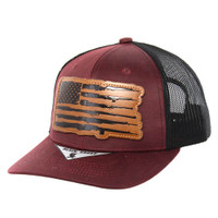KSM326 USA FLAG RIFLES , TRUCKER - BURGUNDY