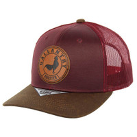 KSM556 ROOSTER , OIL LEATHER - BURGUNDY