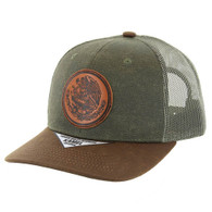 KSM556 MEXICO  , OIL LEATHER TRUCKER - OLIVE