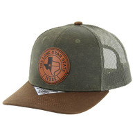 SM556 TEXAS  , OIL LEATHER TRUCKER - OLIVE