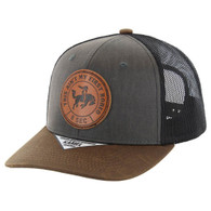SM556 RODEO  , OIL LEATHER TRUCKER - BLACK