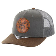 SM556 ROUTE66 , OIL LEATHER TRUCKER - CHARCOAL